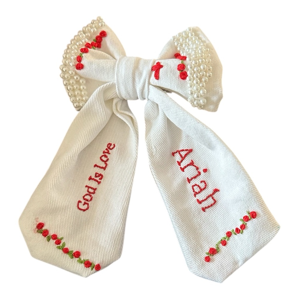 Homemade Hand Embroidery Hairbow